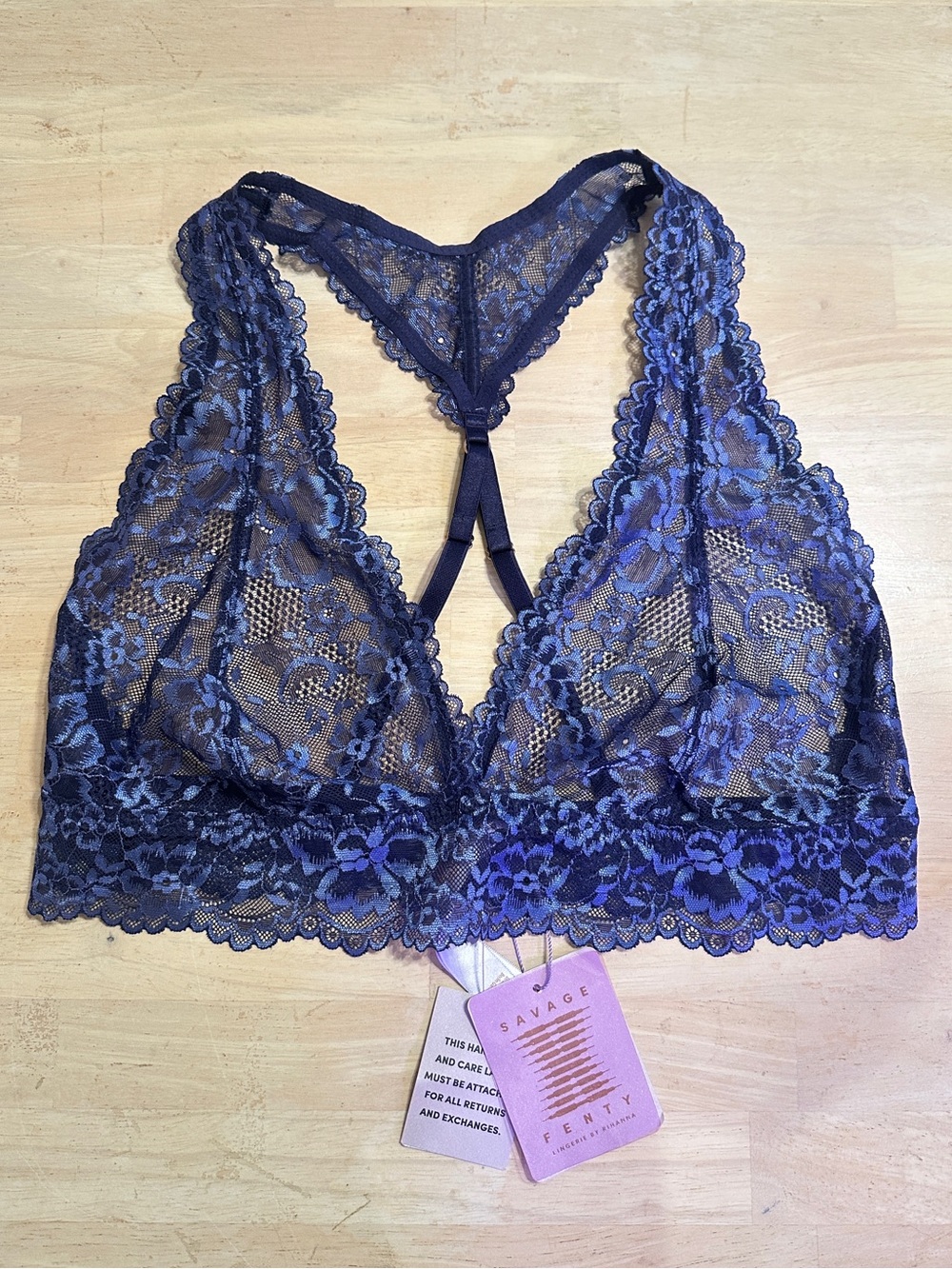 Savage X Fenty Periwinkle Blue Lace Racerback Bralette
